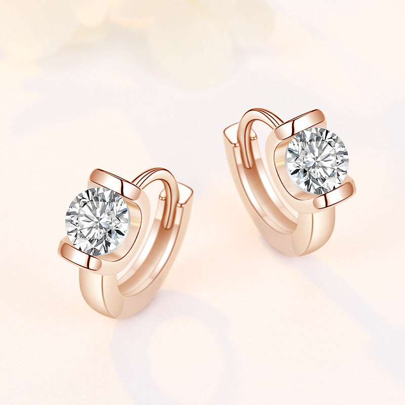 Kiss Sweet Inlaid Zircon Clip Female Rings
