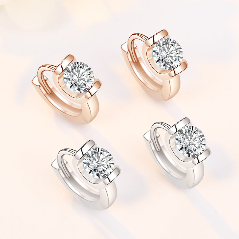 Kiss Sweet Inlaid Zircon Clip Female Rings