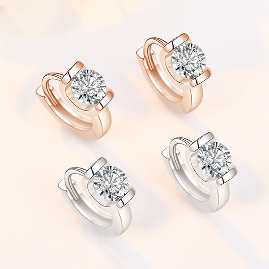 Kiss Sweet Inlaid Zircon Clip Female Rings