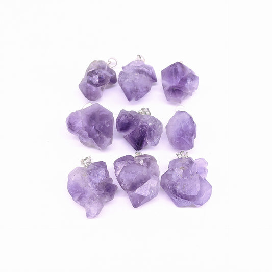 Natural Amethyst Rock Small Raw Ore Pendants