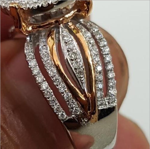 Full Diamond Rose Gold Plated Two-tone Rings