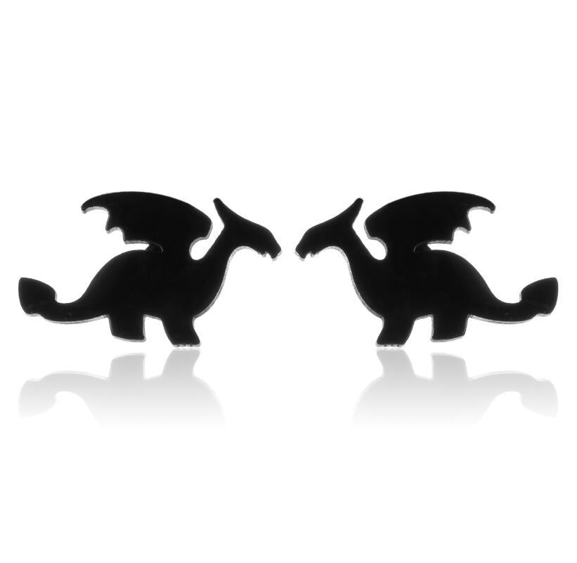 Stainless Steel Ghost Batman Small Animal Umbrella Stud Earrings