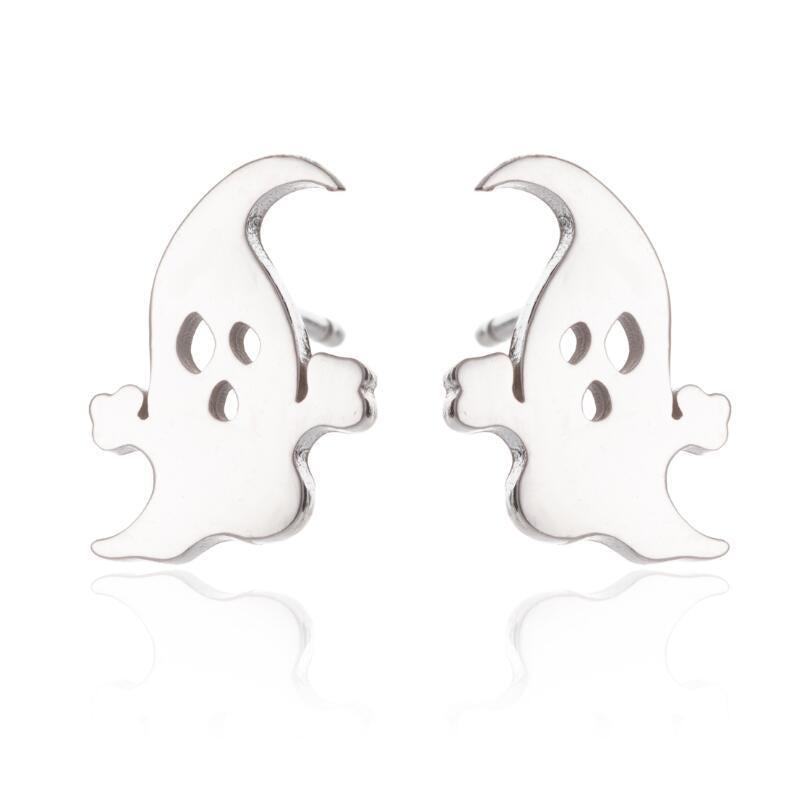 Stainless Steel Ghost Batman Small Animal Umbrella Stud Earrings