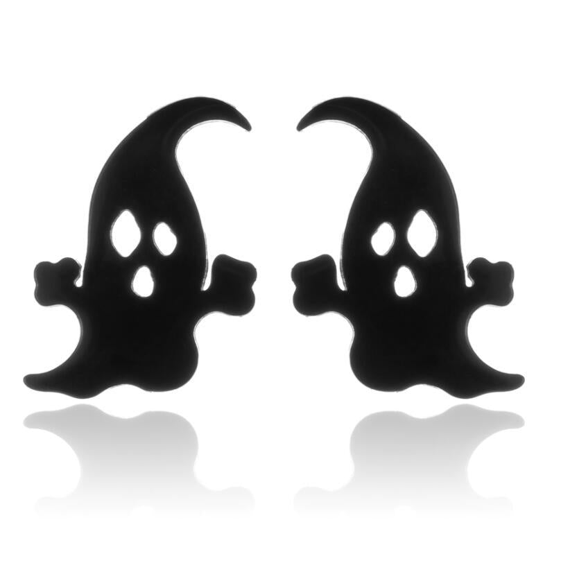 Stainless Steel Ghost Batman Small Animal Umbrella Stud Earrings