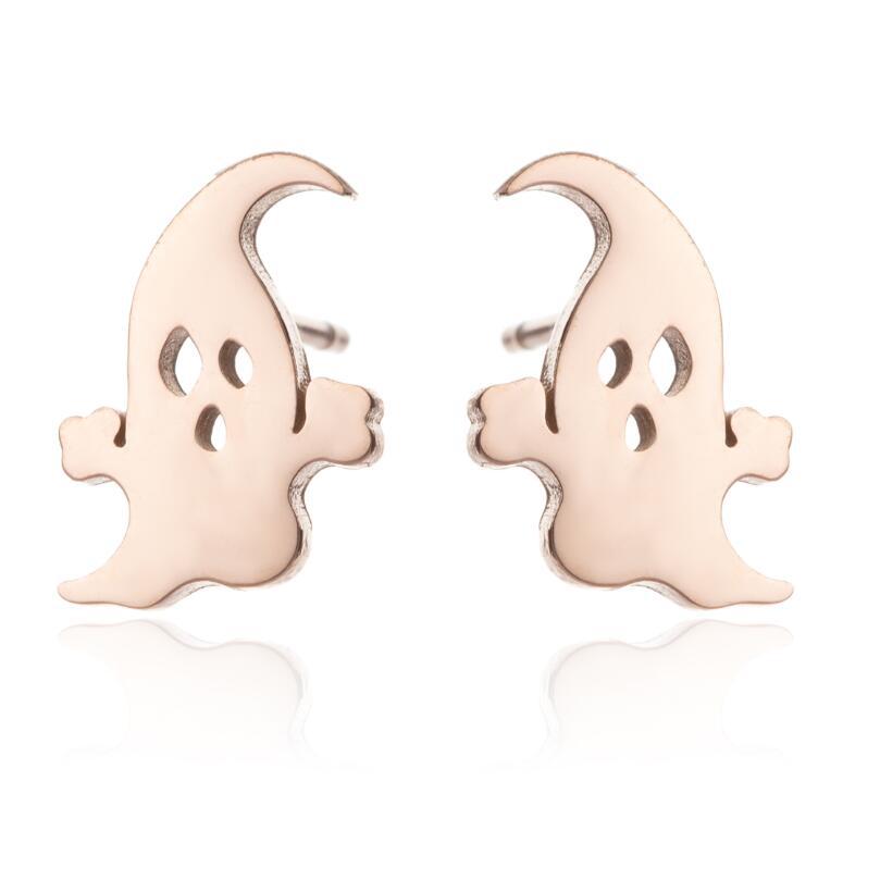 Stainless Steel Ghost Batman Small Animal Umbrella Stud Earrings