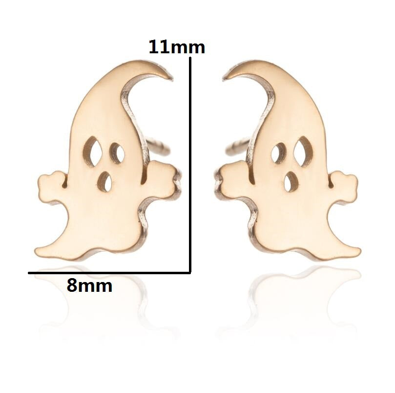 Stainless Steel Ghost Batman Small Animal Umbrella Stud Earrings