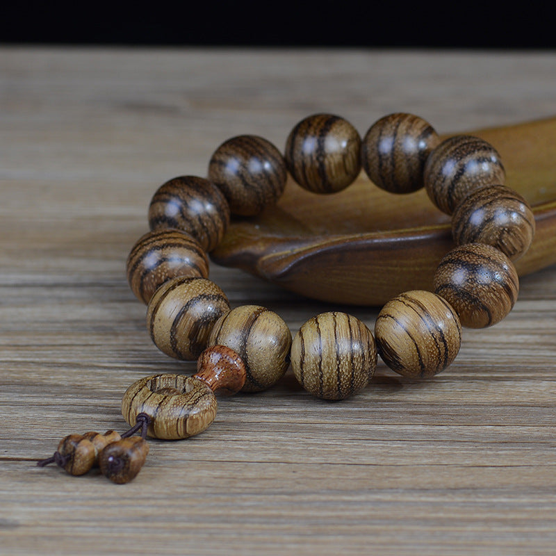 Vietnam White Sand Buddha Beads Small Wooden Paintings Bracelet