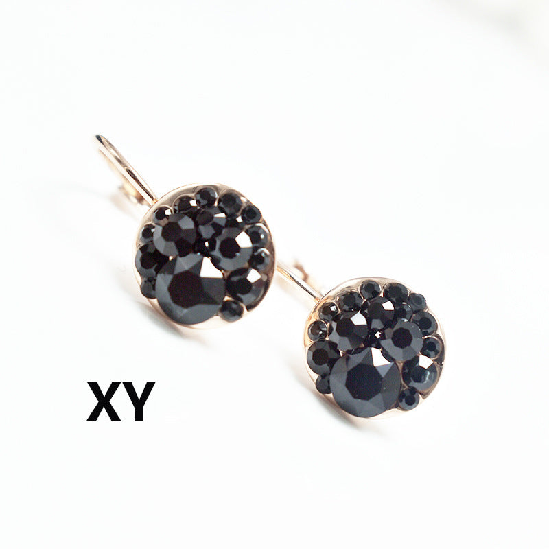 Cute Mickey Rose Gold Crystal Trendy Temperament Personality Super Earrings