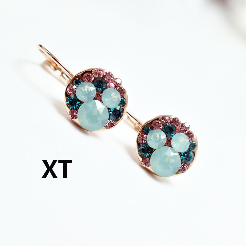 Cute Mickey Rose Gold Crystal Trendy Temperament Personality Super Earrings