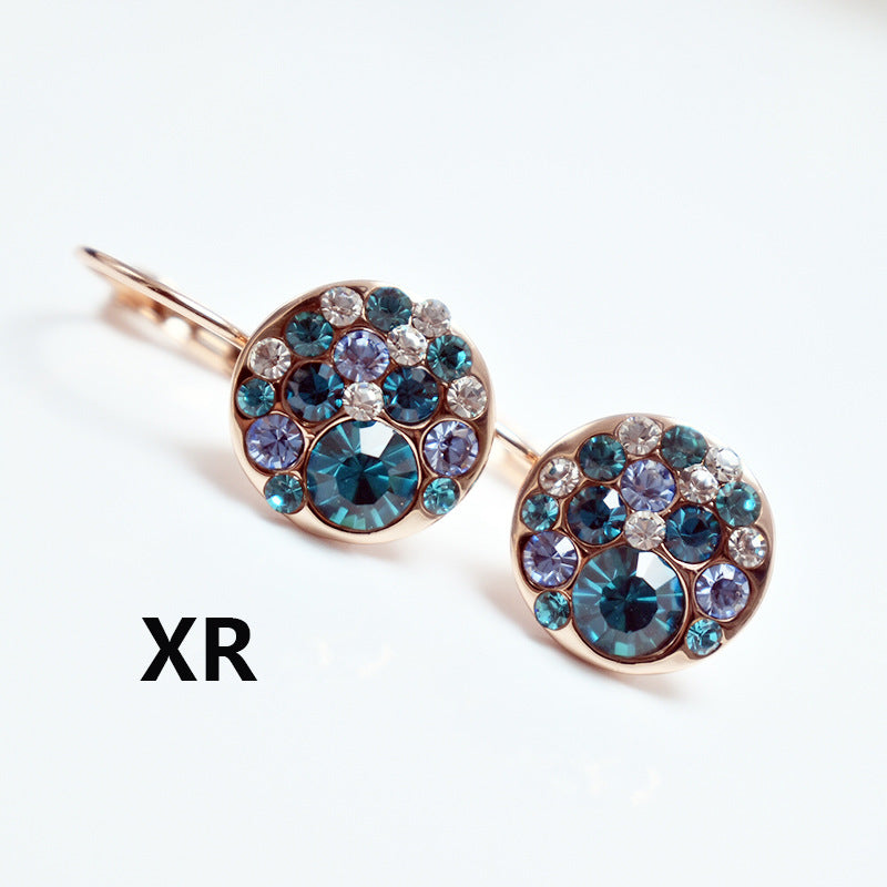 Cute Mickey Rose Gold Crystal Trendy Temperament Personality Super Earrings