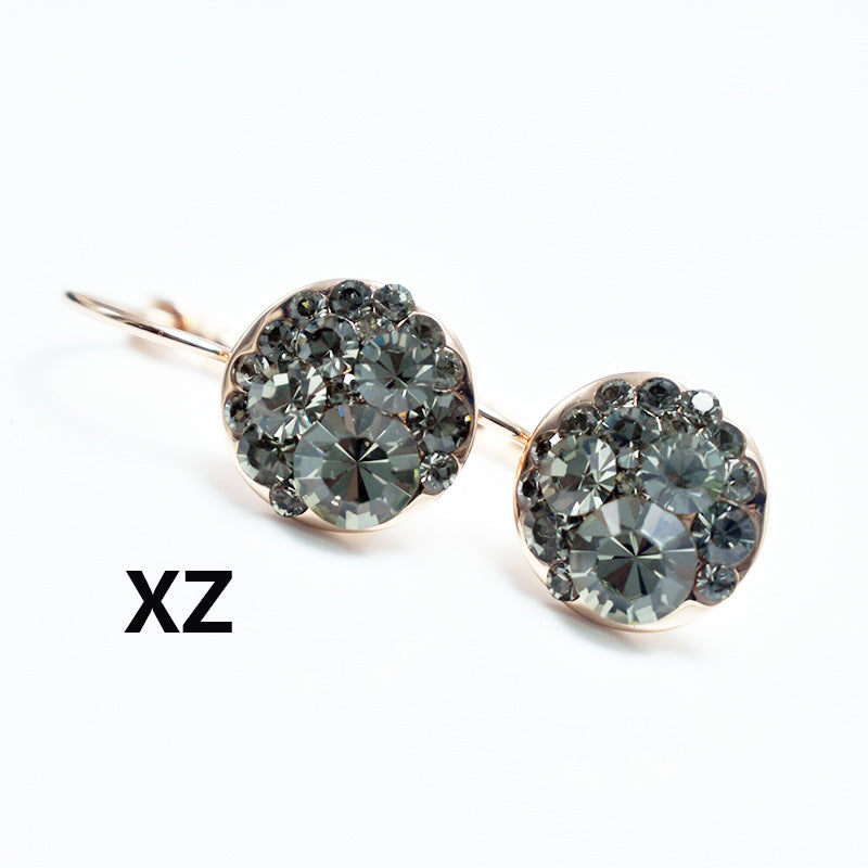 Cute Mickey Rose Gold Crystal Trendy Temperament Personality Super Earrings