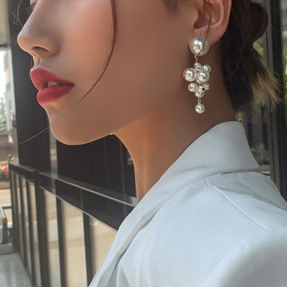 Korean Style Fashion Imitation Pearl Grape Earrings