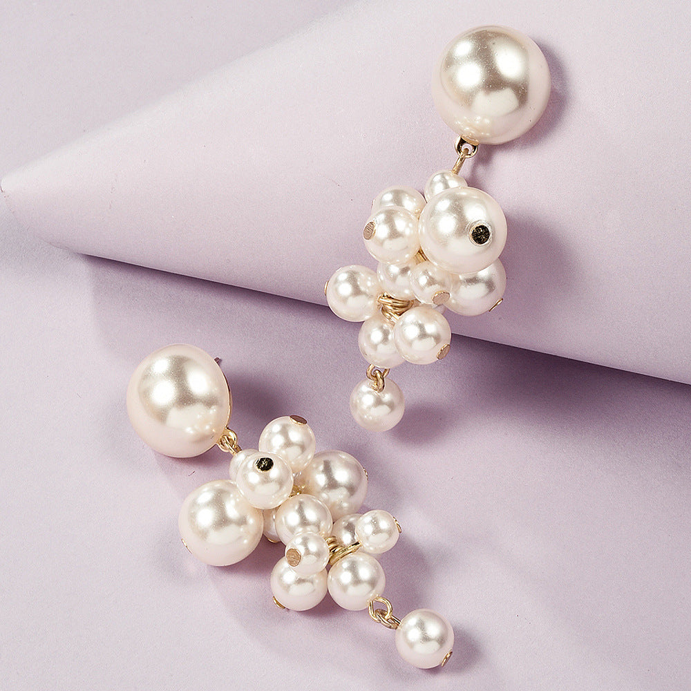 Korean Style Fashion Imitation Pearl Grape Earrings