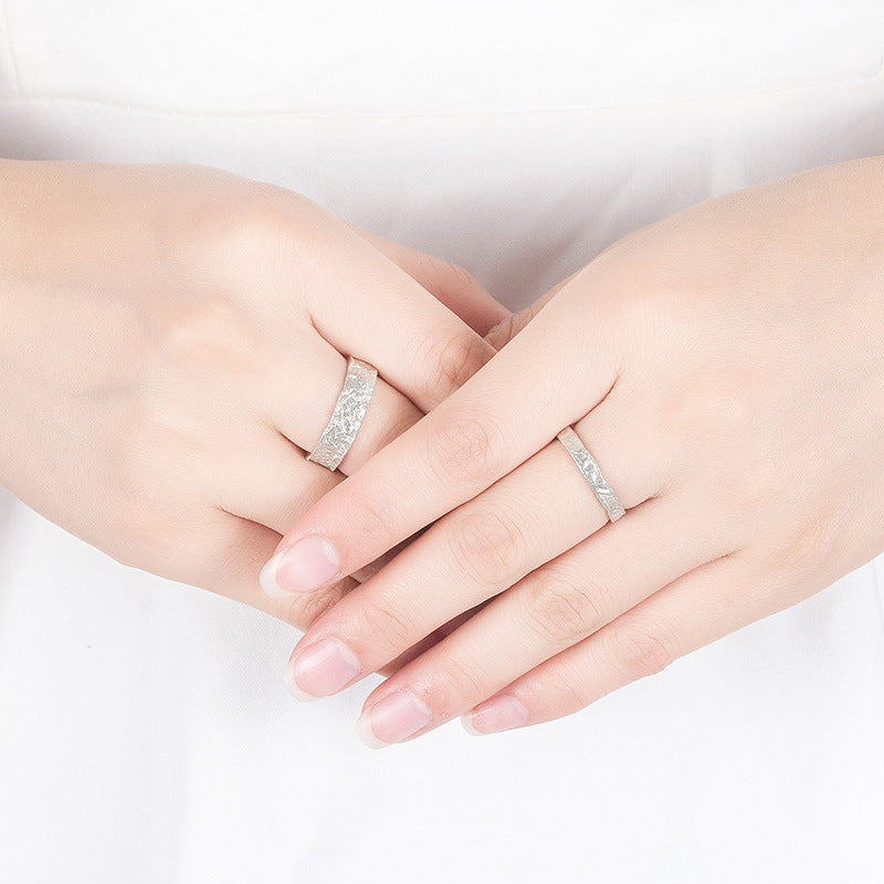 Women's & Men's Couple Sterling Sier Pair For Niche Rings