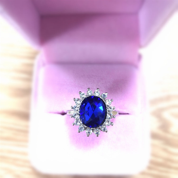 Kate Middleton Gemstone Female Luxury Full Diamond Rings