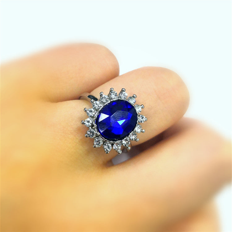 Kate Middleton Gemstone Female Luxury Full Diamond Rings