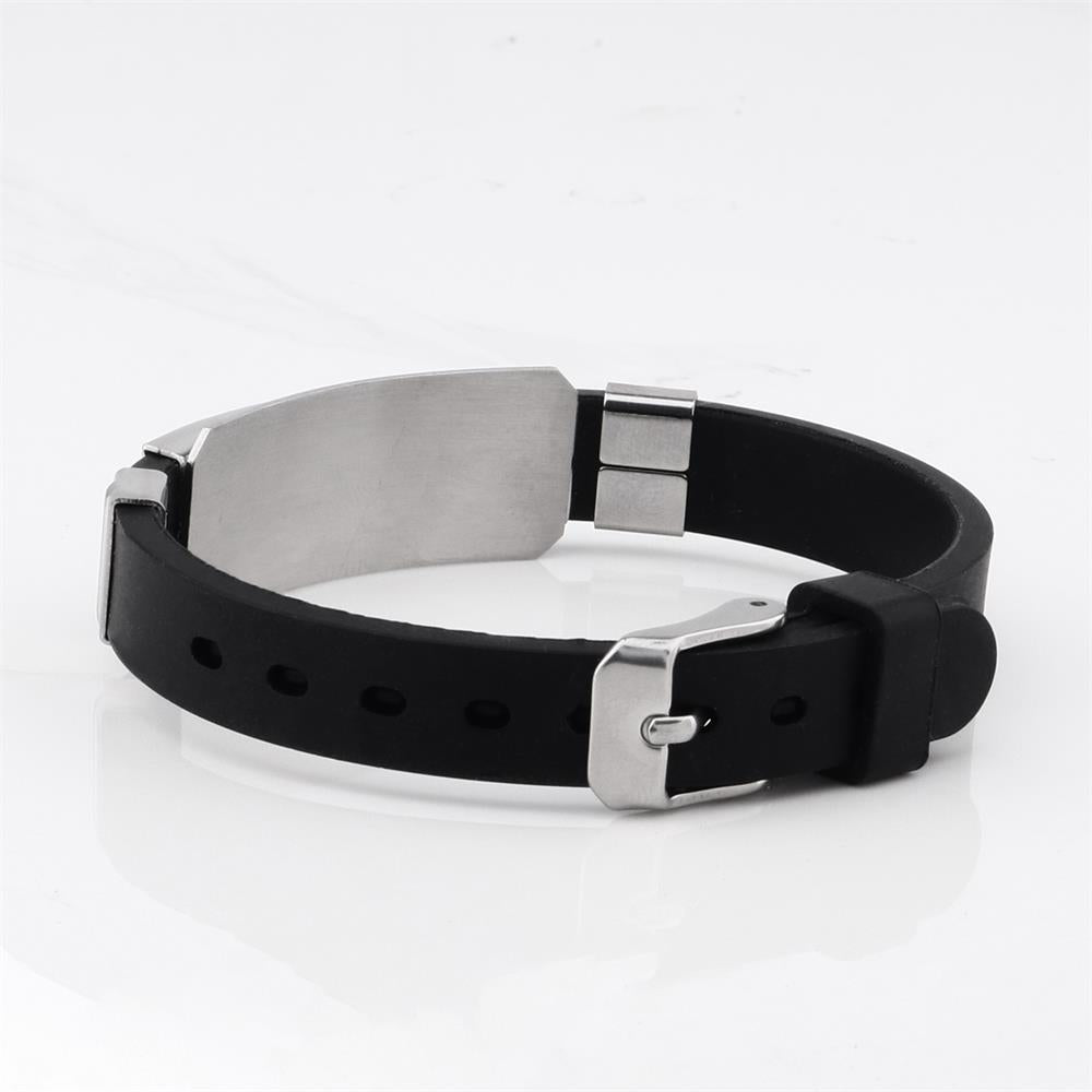 Steel Silicone Strap Father's Day Gift Bracelet