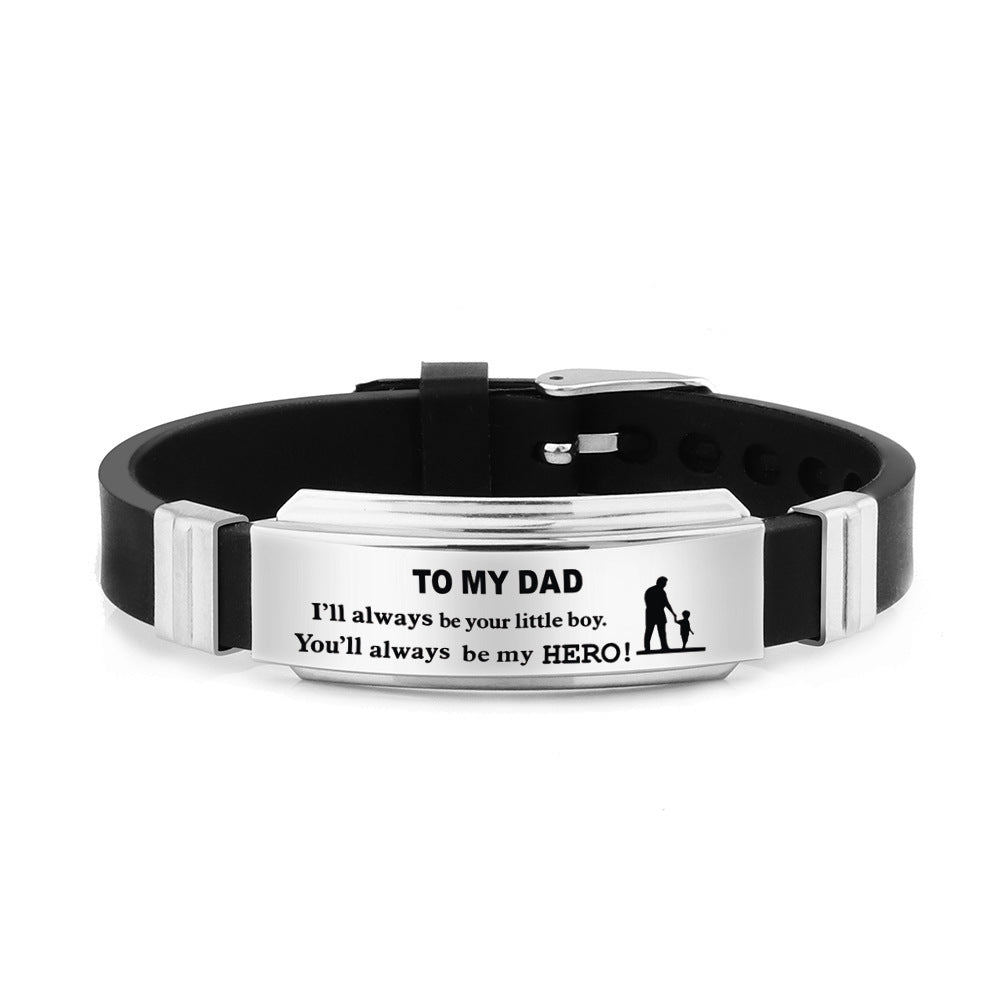 Steel Silicone Strap Father's Day Gift Bracelet