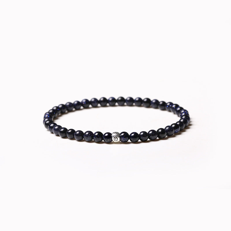 Women's & Men's Agate Blue Sand Thai Sier Simple Gifts For Bracelets