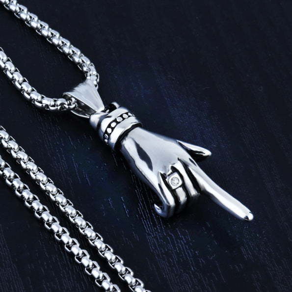 Men's Stainless Steel Hip Hop Cool Cross Trendy Clavicle Necklaces