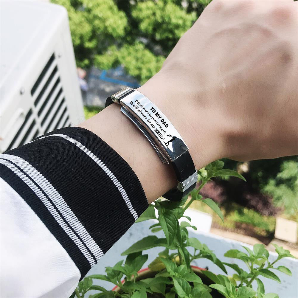 Steel Silicone Strap Father's Day Gift Bracelet