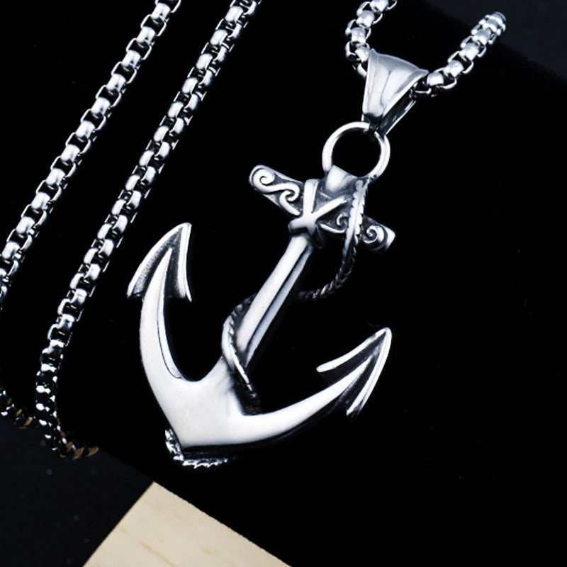 Men's Stainless Steel Hip Hop Cool Cross Trendy Clavicle Necklaces