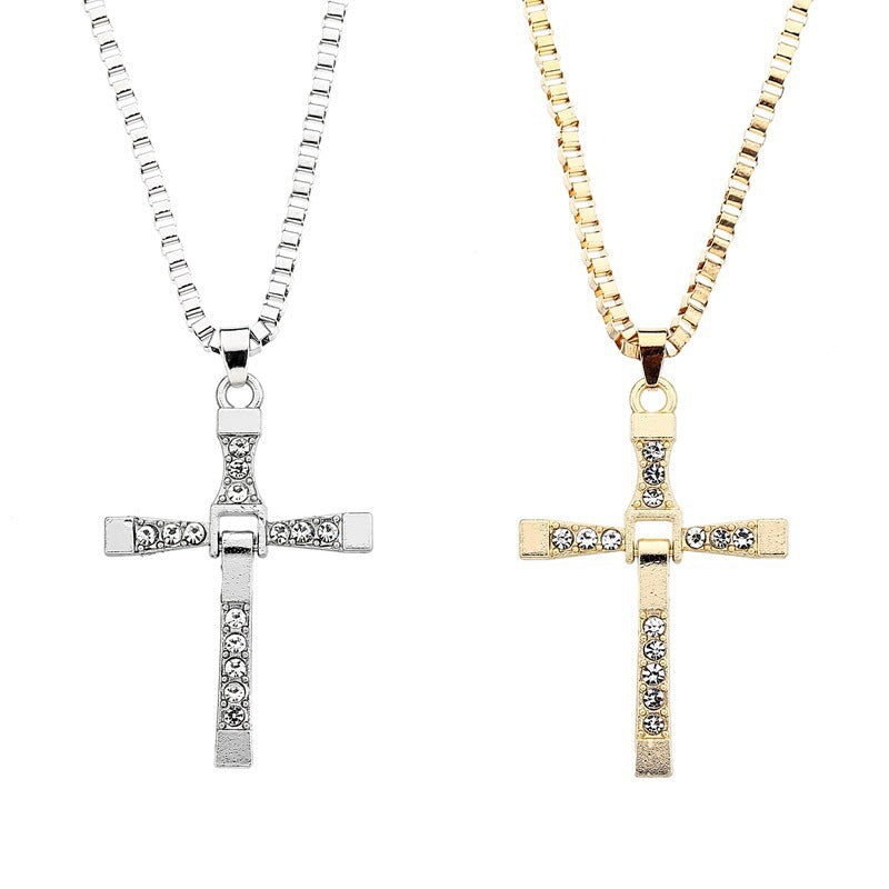 Cross Alloy Speed Passion With Diamond Necklace