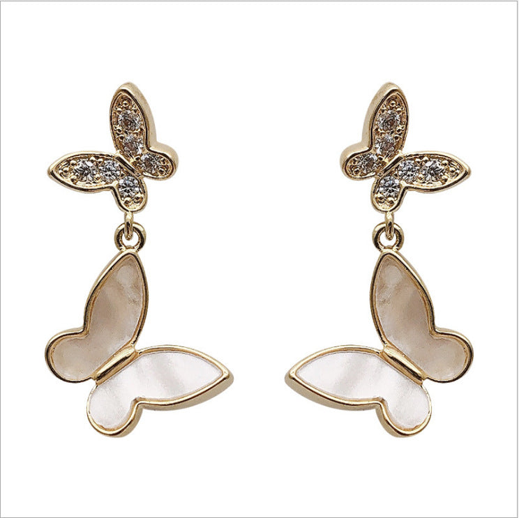 Butterfly Fairy Double Dripping Simple Graceful Earrings