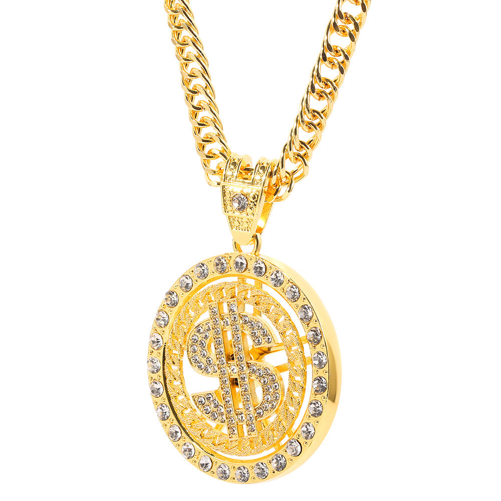 Fashion Trend Rotating Dollar Hipster Rotatable Necklace