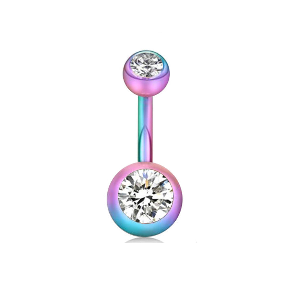 Love Heart Stainless Steel Belly Navel Stud Earrings