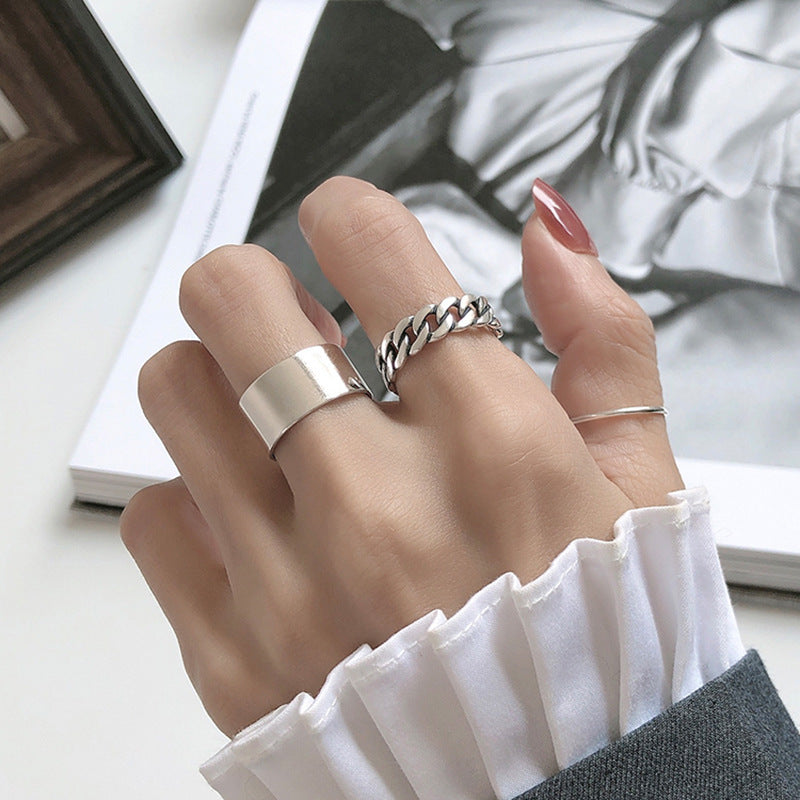 Men's Hip Hop Twin Aperture Open Personalized Cold Style Ring