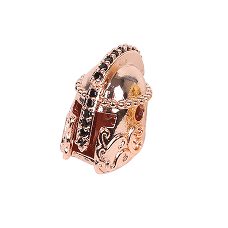 Inlaid Zircon Iron Nail Head Handmade Spacer Bead Necklaces