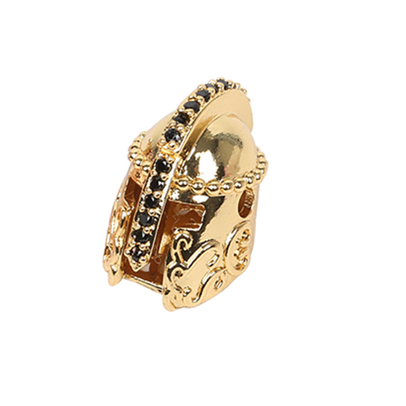 Inlaid Zircon Iron Nail Head Handmade Spacer Bead Necklaces