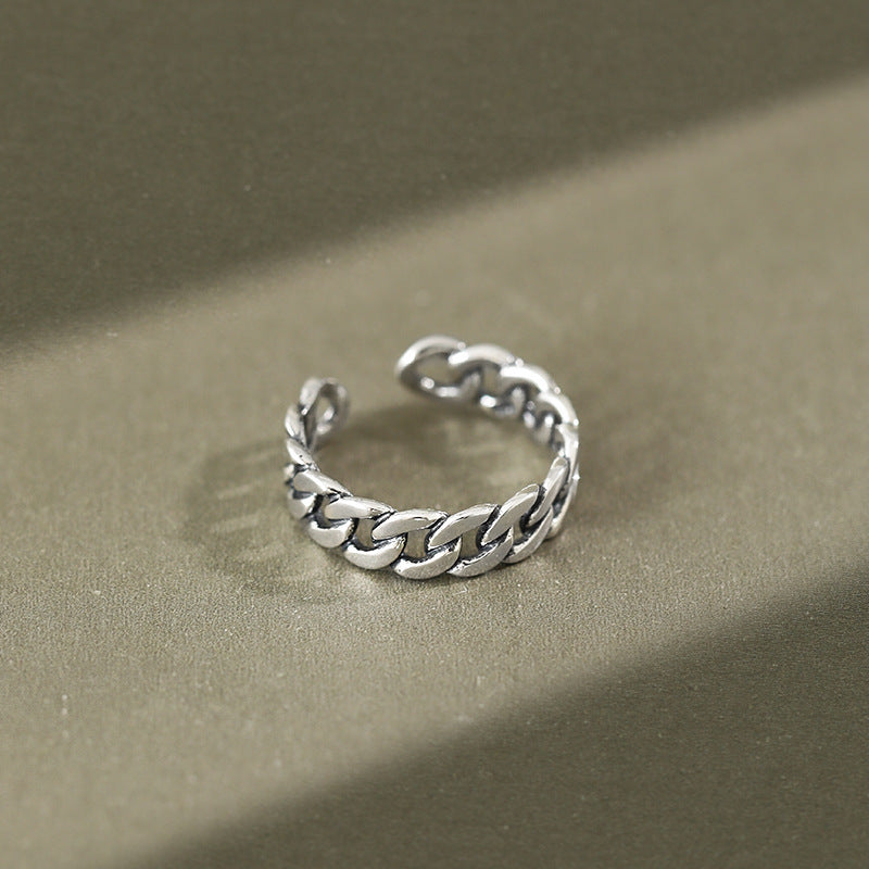 Men's Hip Hop Twin Aperture Open Personalized Cold Style Ring