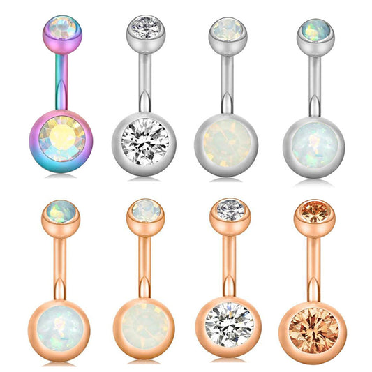 Love Heart Stainless Steel Belly Navel Stud Earrings