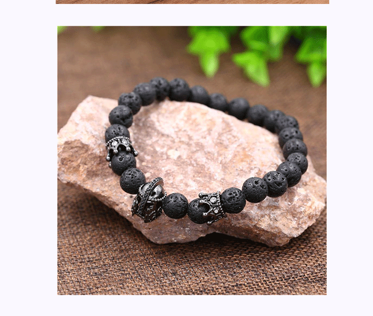 Inlaid Zircon Iron Nail Head Handmade Spacer Bead Necklaces