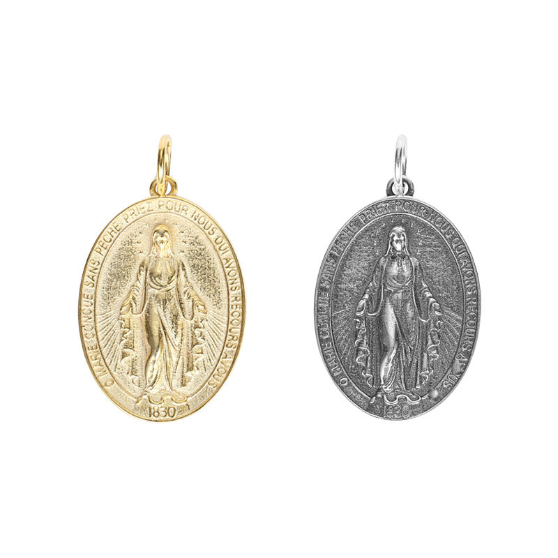 Sterling Sier Vintage Embossed Portrait Female Pendants