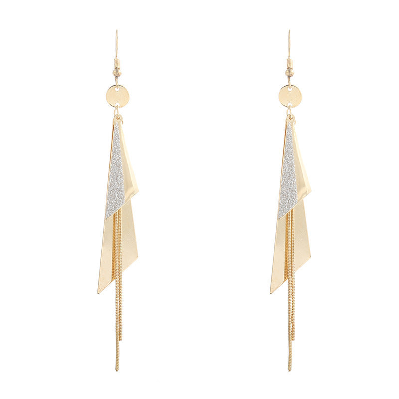 Women's Sier Pin Temperament Wild Metal Triangle Earrings