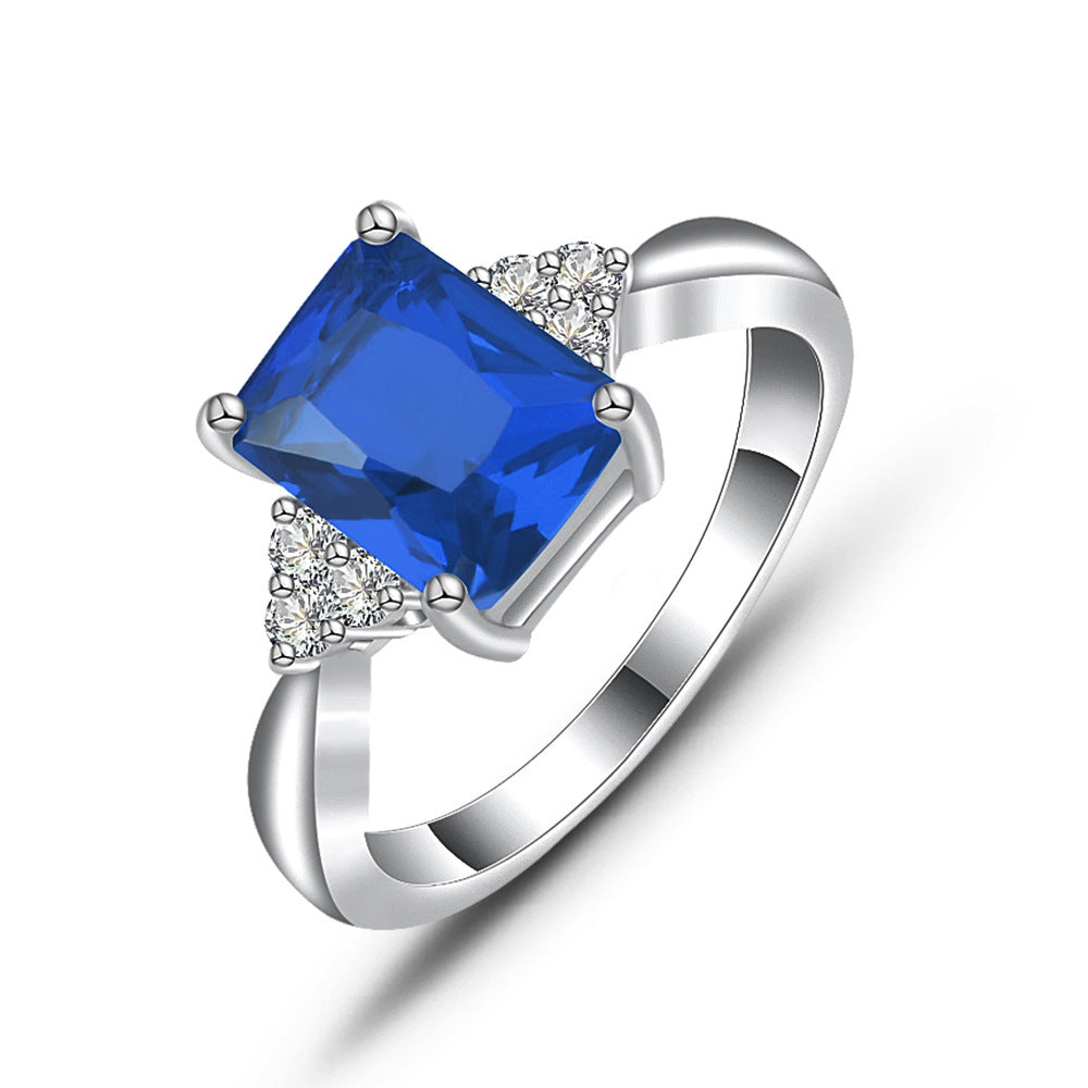 Classic Fashion Simple Inlaid Couple Zircon Ring