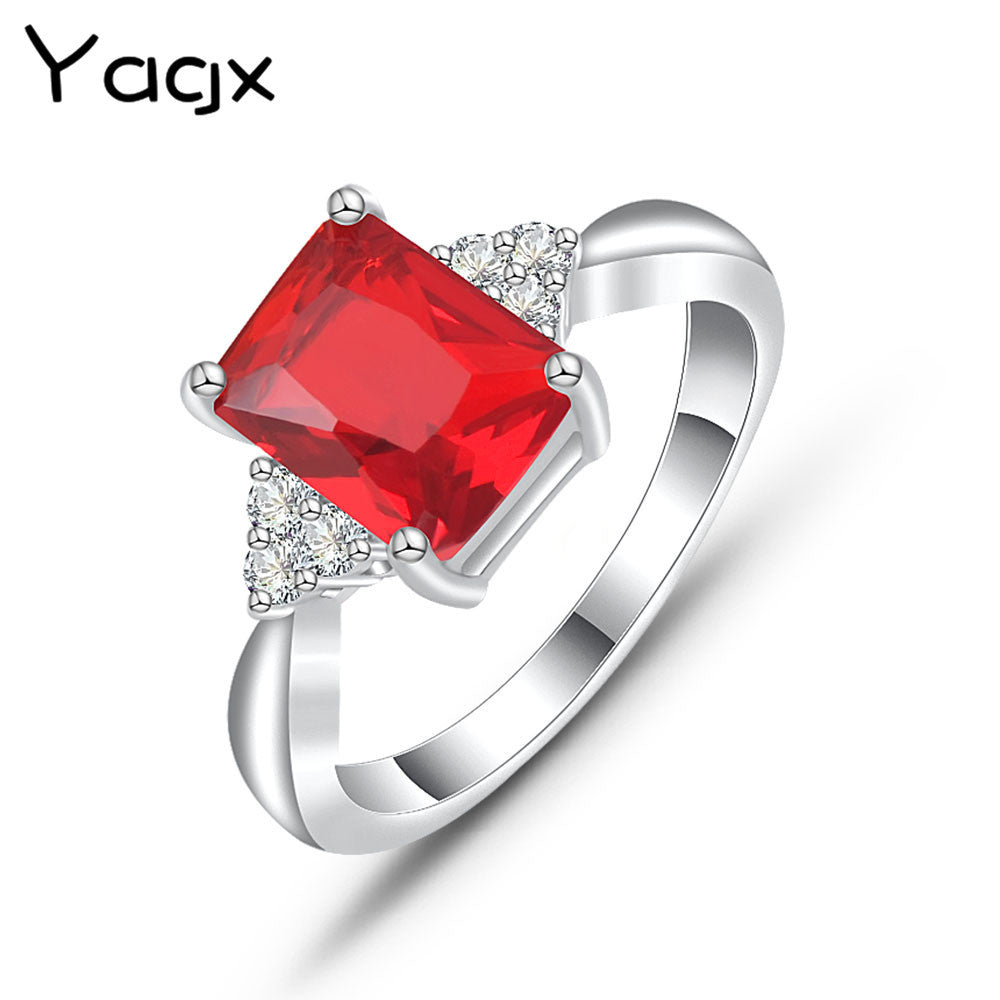Classic Fashion Simple Inlaid Couple Zircon Ring