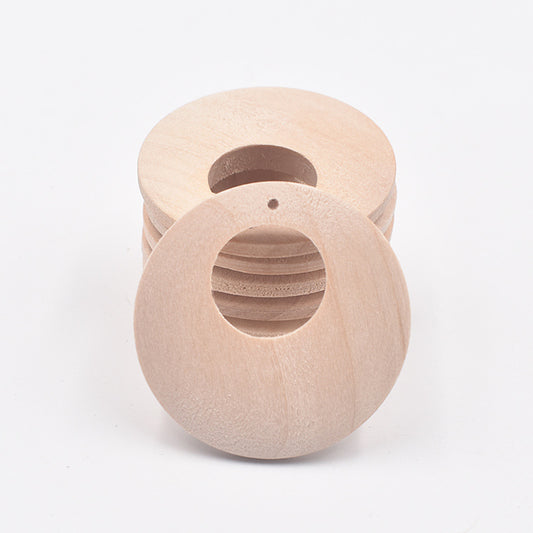 Handmade Material Wooden Geometric Wood Round Earrings