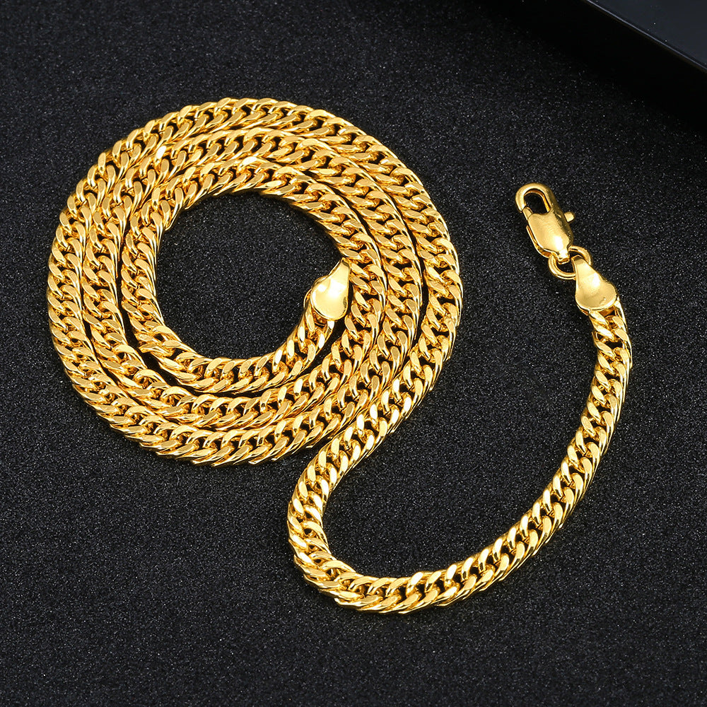 Trendy Casual Elegant Gold Gold-plated Squashed Necklace