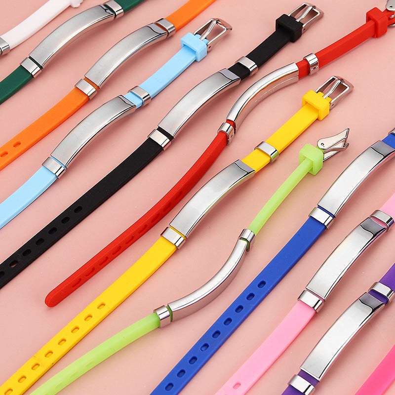 Children's Popular Titanium Steel Silicone Luminous Bracelets