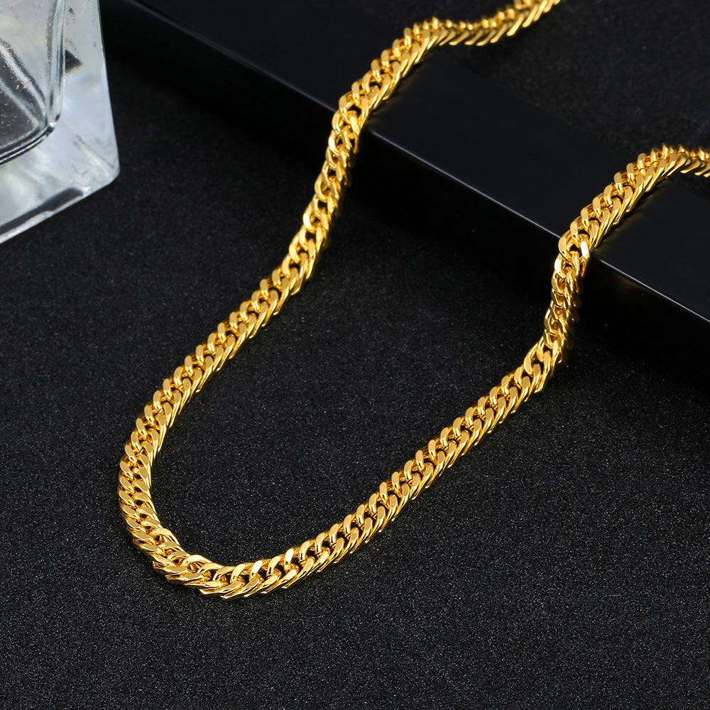 Trendy Casual Elegant Gold Gold-plated Squashed Necklace