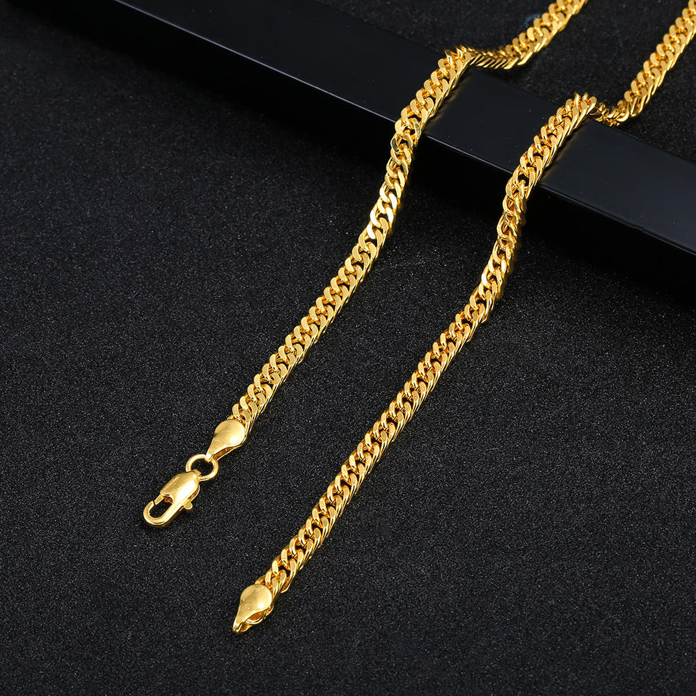 Trendy Casual Elegant Gold Gold-plated Squashed Necklace