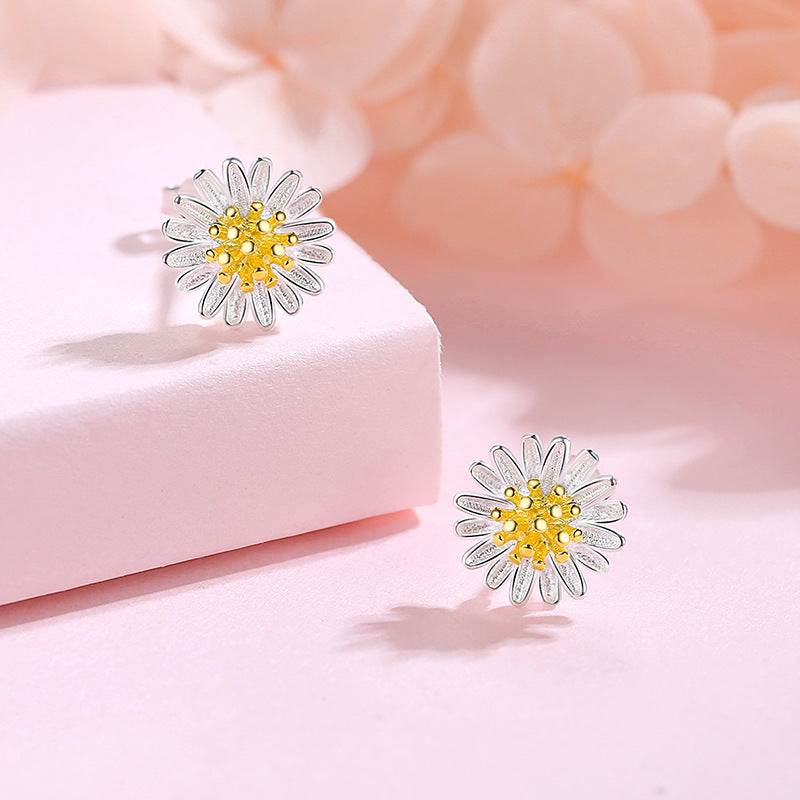 Women's Trendy Little Daisy Two-tone Sterling For Rings