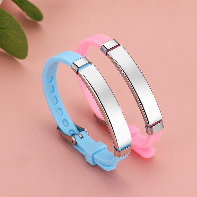 Children's Popular Titanium Steel Silicone Luminous Bracelets