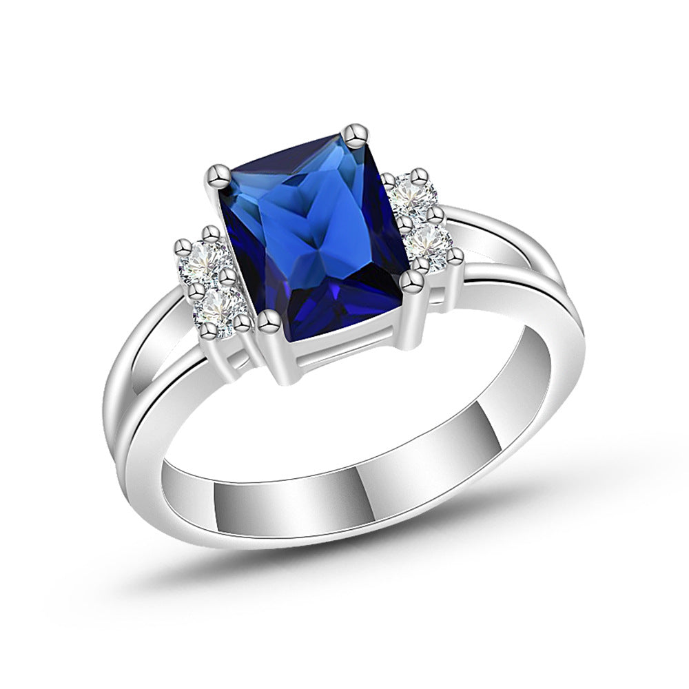 Classic Fashion Simple Inlaid Couple Zircon Ring