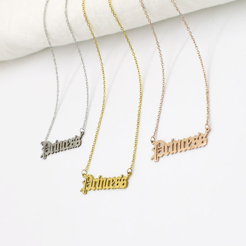 Casual Creative Durable Ancient English Letter Necklaces