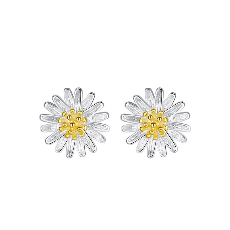 Women's Trendy Little Daisy Two-tone Sterling For Rings